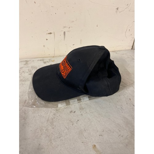 57 - Pilbeam racing designs snap back baseball cap with orange embroidered logo, the only example you’ll ... 