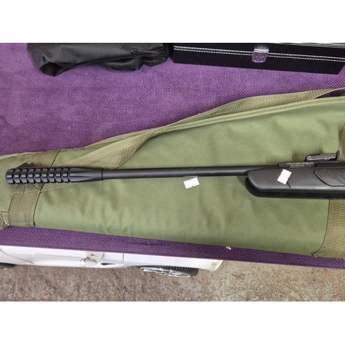 Kral .22 springer break barrel air rifle with scope and bag