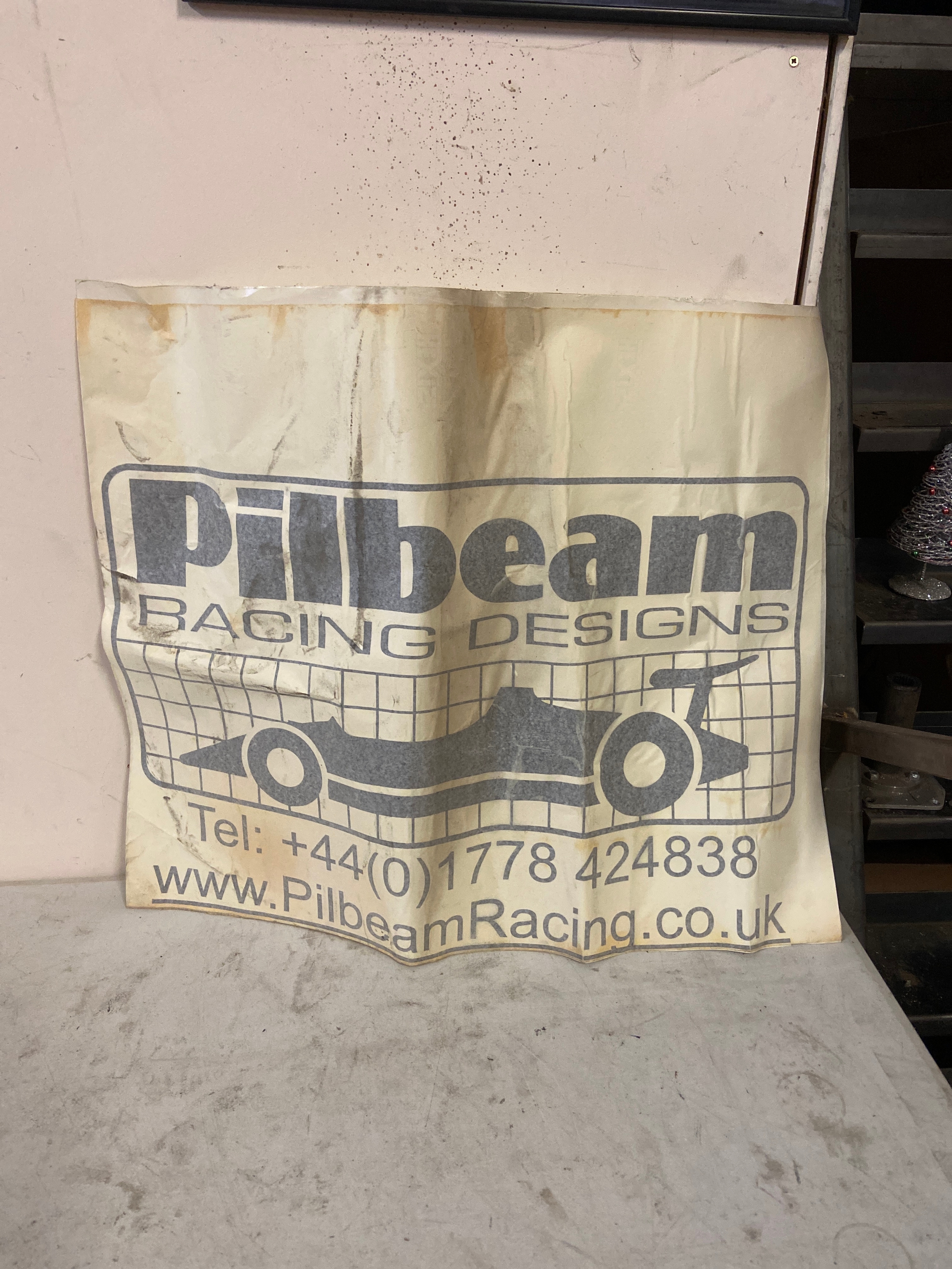 Pilbeam Racing Designs Limited large vinyl advertising sticker, with ...