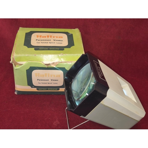 55 - Vintage Halina Paramount Viewer with original box and a West German Durotherm Hygrometer
