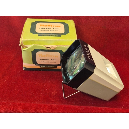 55 - Vintage Halina Paramount Viewer with original box and a West German Durotherm Hygrometer