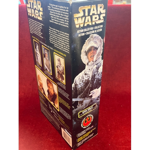 97 - Star Wars figures, Hans Solo figure, firing rebel blaster included,  unused and boxed