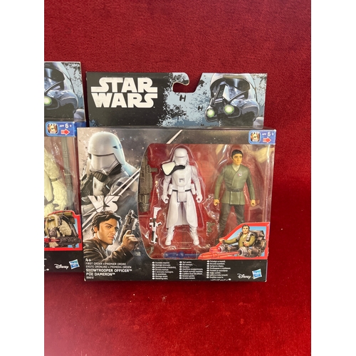 99 - 3 x Star Wars Snow trooper  Officer, Poe Damerom, Scarif Stormtrooper Squad Leader  and Rebel Comman... 