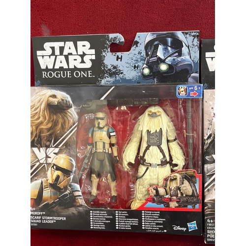 99 - 3 x Star Wars Snow trooper  Officer, Poe Damerom, Scarif Stormtrooper Squad Leader  and Rebel Comman... 