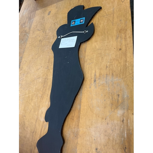 106 - Stone Face Wood Sculpture 35”x9.5”, hand painted in Acrylic by Kulczak