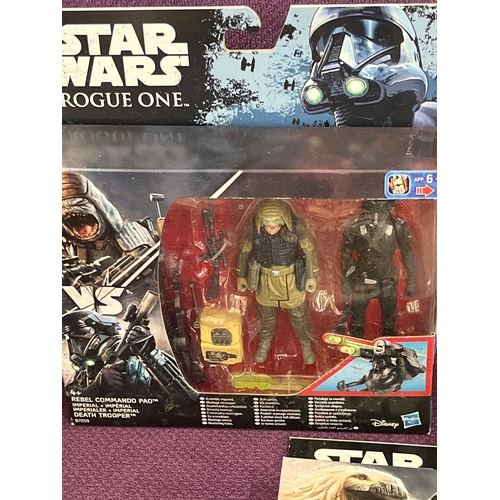 115 - Star Wars x 3 - Snowtrooper Officer Poe Damerom, Scarif Stormtrooper Squad Leader and Rebel Commando... 