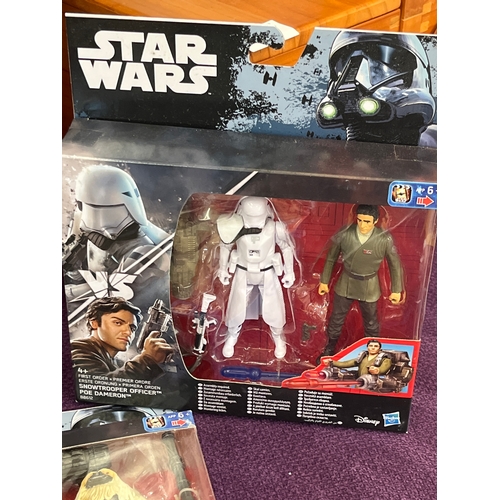 115 - Star Wars x 3 - Snowtrooper Officer Poe Damerom, Scarif Stormtrooper Squad Leader and Rebel Commando... 