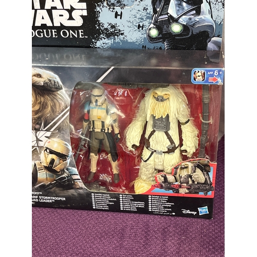 115 - Star Wars x 3 - Snowtrooper Officer Poe Damerom, Scarif Stormtrooper Squad Leader and Rebel Commando... 