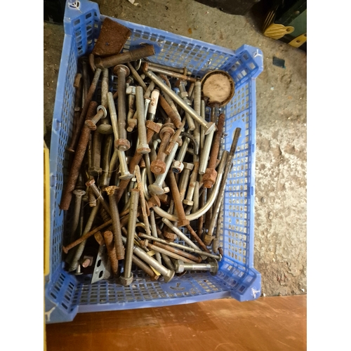 225 - 3 tubs of screws, nails and bolts