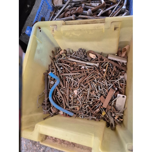 225 - 3 tubs of screws, nails and bolts