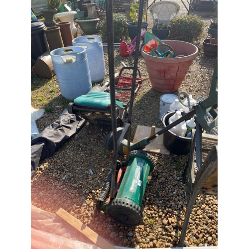 479 - Qualcast Panther 30 push mower and a strimmer