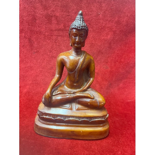 1 - Vintage Sitting Resin Buddha Statue along with with a laughing Buddha statue