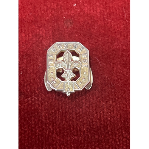 8 - Rare silver Boy scouts ‘Thanks’lapel  badge