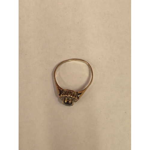 10 - 9ct gold diamond and sapphire ring size k weight 1.87g