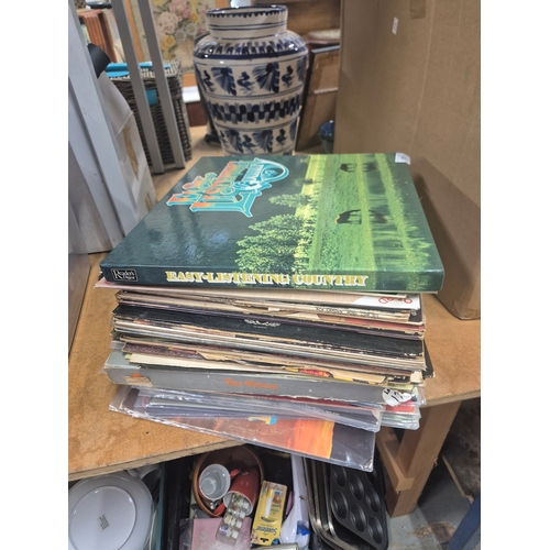 Stack of LP records