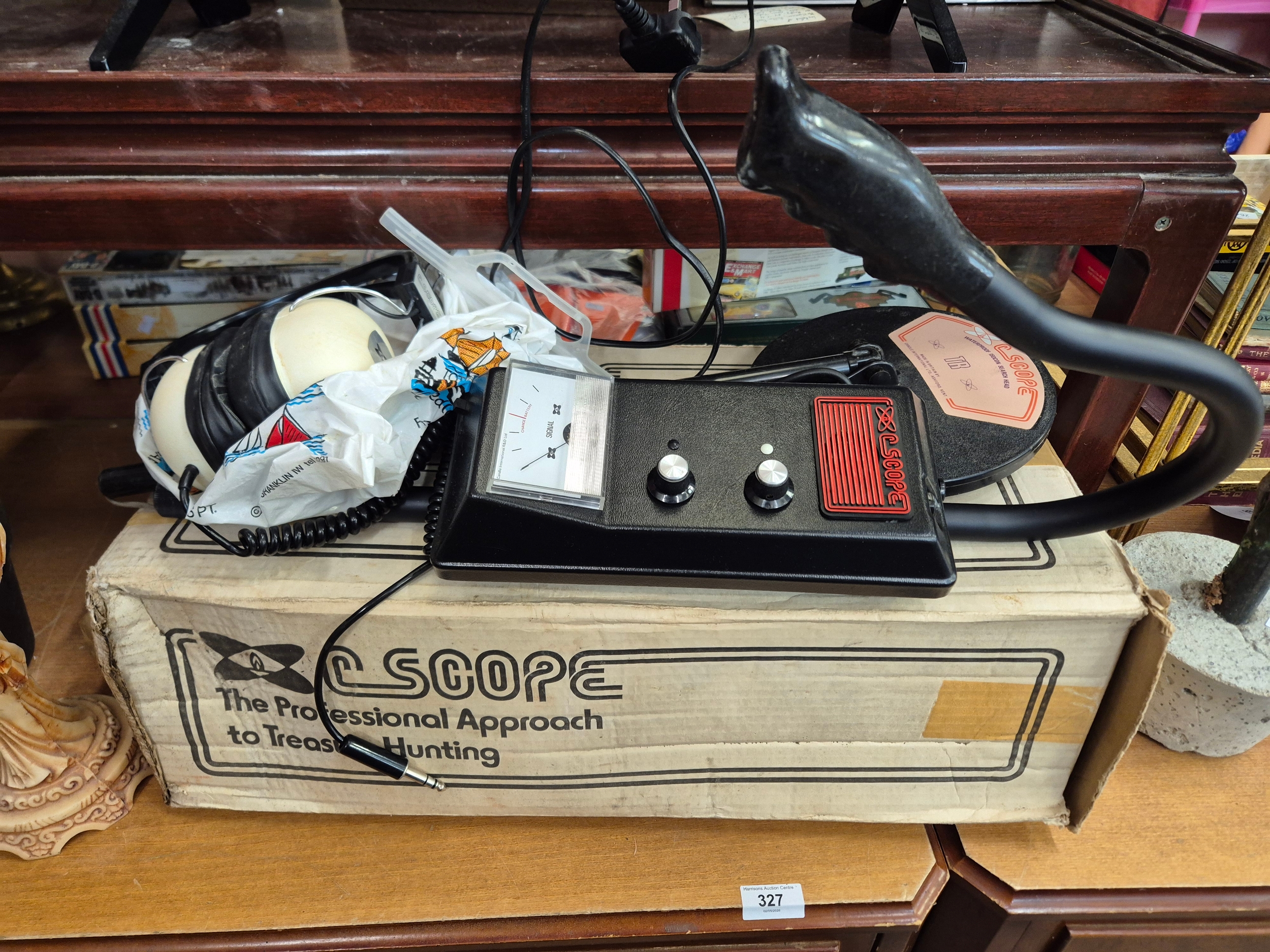 Vintage CScope metal detector with original box and instructions