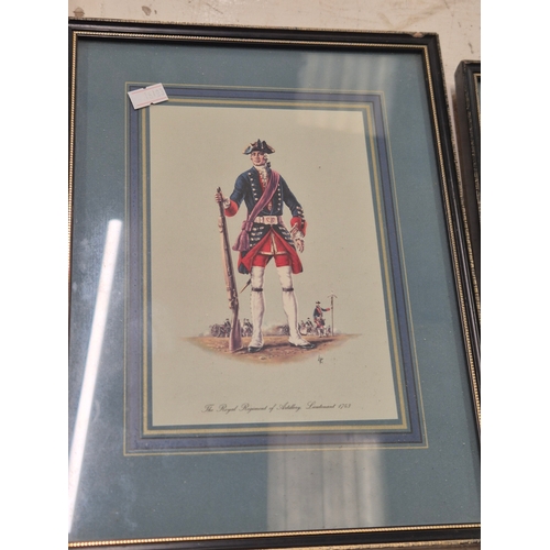 244 - 2 framed prints of British Uniform Dress 1743 and 1790
