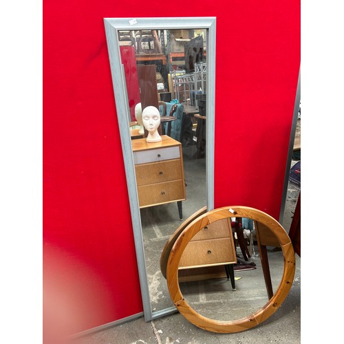 300A - Grey painted wall mirror - ideal dressing mirror. 51” x 14”