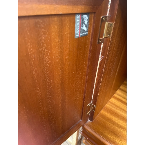 309 - Mid-century G Plan teak panelled cabinet paired with a matching glass-fronted music or display cabin... 