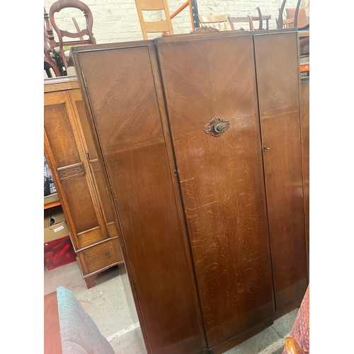317 - Art Deco style burr walnut piece, likely dating from the 1920s or 1930s. With key