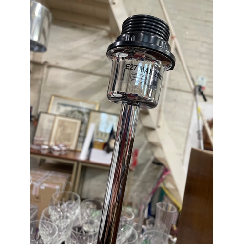 351 - Pair of good quality tall chrome table lamps