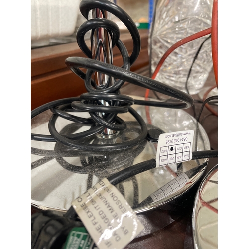 351 - Pair of good quality tall chrome table lamps