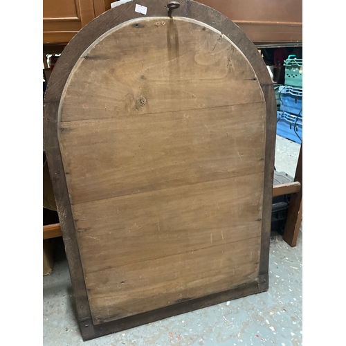 361 - Vintage Oak-framed Arch Wall Mirror