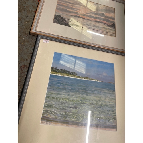 384 - 6 x framed pictures. Includes ‘Sailing from the Needles’ Isle of Wight, Henley bridge, Bordeaux.