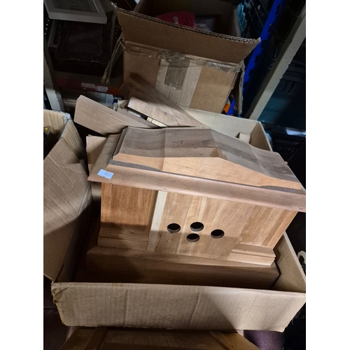 386 - Selection of wooden clock parts