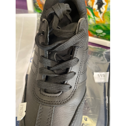 388 - Black trainers. 4/37. Appear new & with box