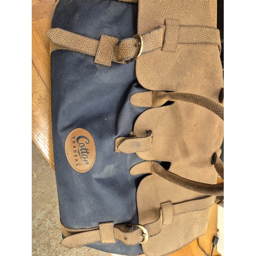 442 - Calvin Hill hard shell case, small Dunlop case and a Cotton Traders holdall
