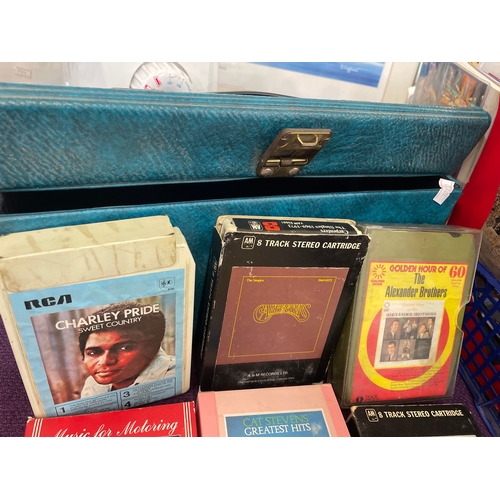 154 - Vintage 8-Track tapes contained in a vinyl case