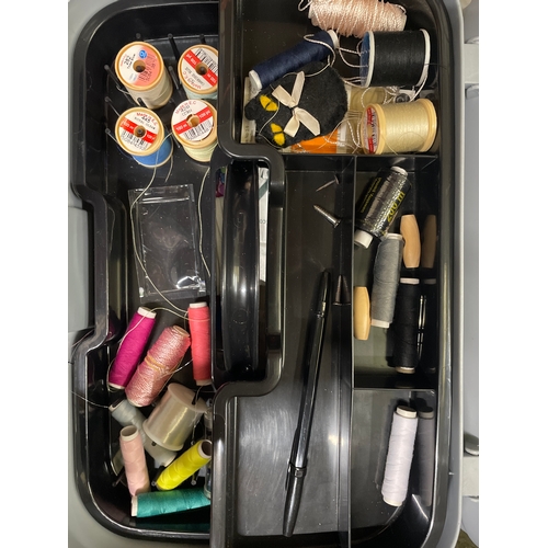 220 - Curver sewing box with contents