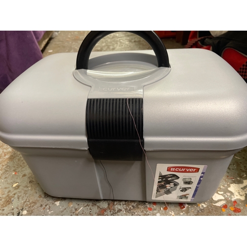220 - Curver sewing box with contents