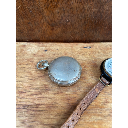 62 - WWII U.S military Wittnauer pocket compass,featuring a hunter-style nickel-plated case with a push-b... 