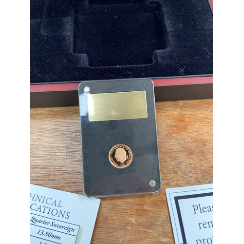 22 - King Charles III Coronation House of Windsor Proof Gold Quarter Sovereign. Number 2!! Of 19,999, com... 