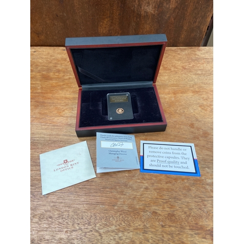 22 - King Charles III Coronation House of Windsor Proof Gold Quarter Sovereign. Number 2!! Of 19,999, com... 