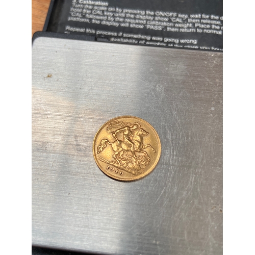 26 - 1910 Edward VII 22ct Gold Half Sovereign. Struck by the Royal Mint, in the final year of King Edward... 