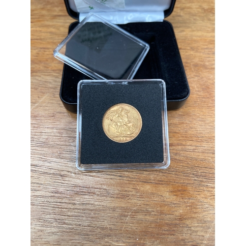 28 - 1893 Queen Victoria 22ct Gold Sovereign featuring the 
