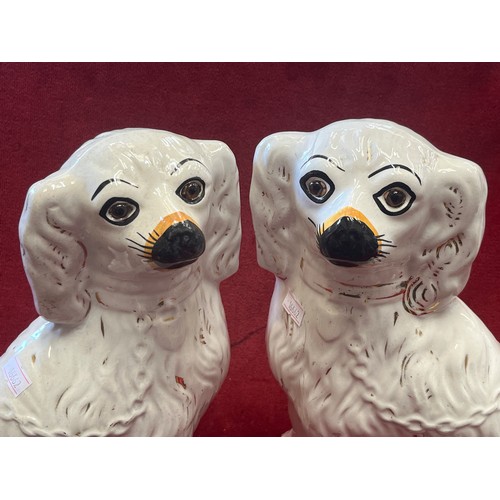 2 - Pair of large vintage Staffordshire style Spaniel firedogs