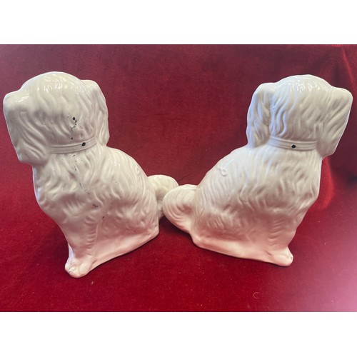 2 - Pair of large vintage Staffordshire style Spaniel firedogs