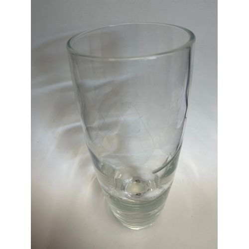 4 - 20th century glass vase beautifully etched with a design of fish, likely Swedish, in the style of Or... 