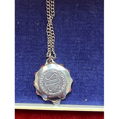 14 - SOS Pendant and some military buttons and a pair of cufflinks