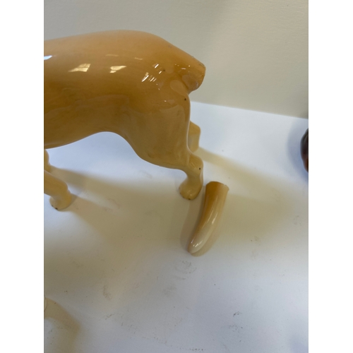 12 - Group of four ceramic dogs & fox to include Beswick dalmation (chip to tail, repair to leg), Syl... 