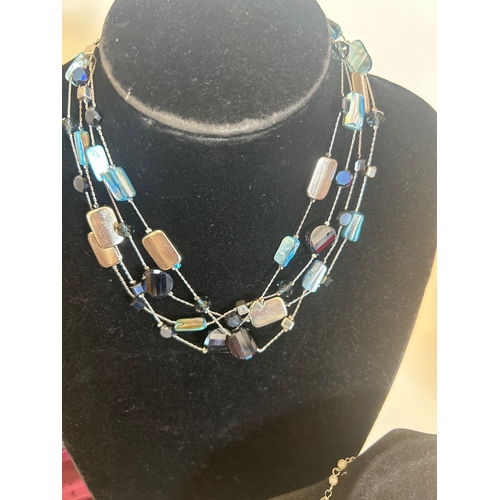 41 - Selection of costume jewellery to include Edwardian style necklace with crystal drops, modernist sty... 