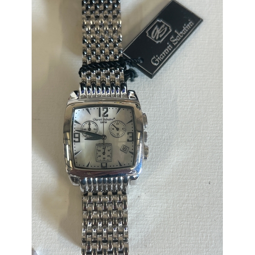 46 - A Gianni Sabatini stainless steel wristwatch with three subsidiary dials on the face with box & ... 
