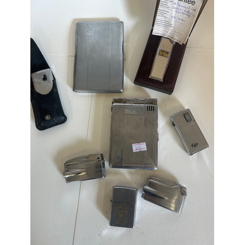 49 - Collection of vintage lighters & cigarette cases - includes Ronson Varaflame type