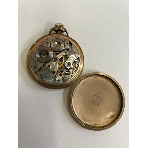 47B - Vintage gold filled Waltham pocket watch, the gilt face with subsidiary seconds dial, the movement e... 