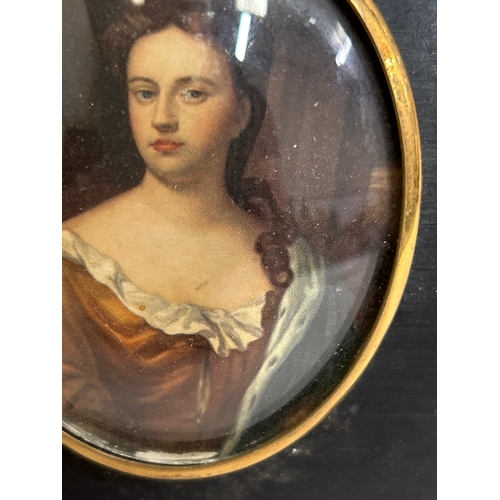 47G - A miniature portrait of Queen Anne 1665 to 1714 after the original painting by Sir Godfrey Kneller&n... 
