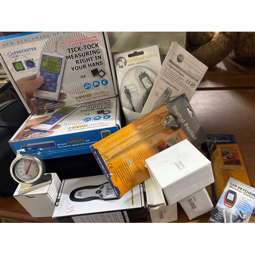 Gadgets. Laser distance Meter, Car phone charger, Microwave leakage ...